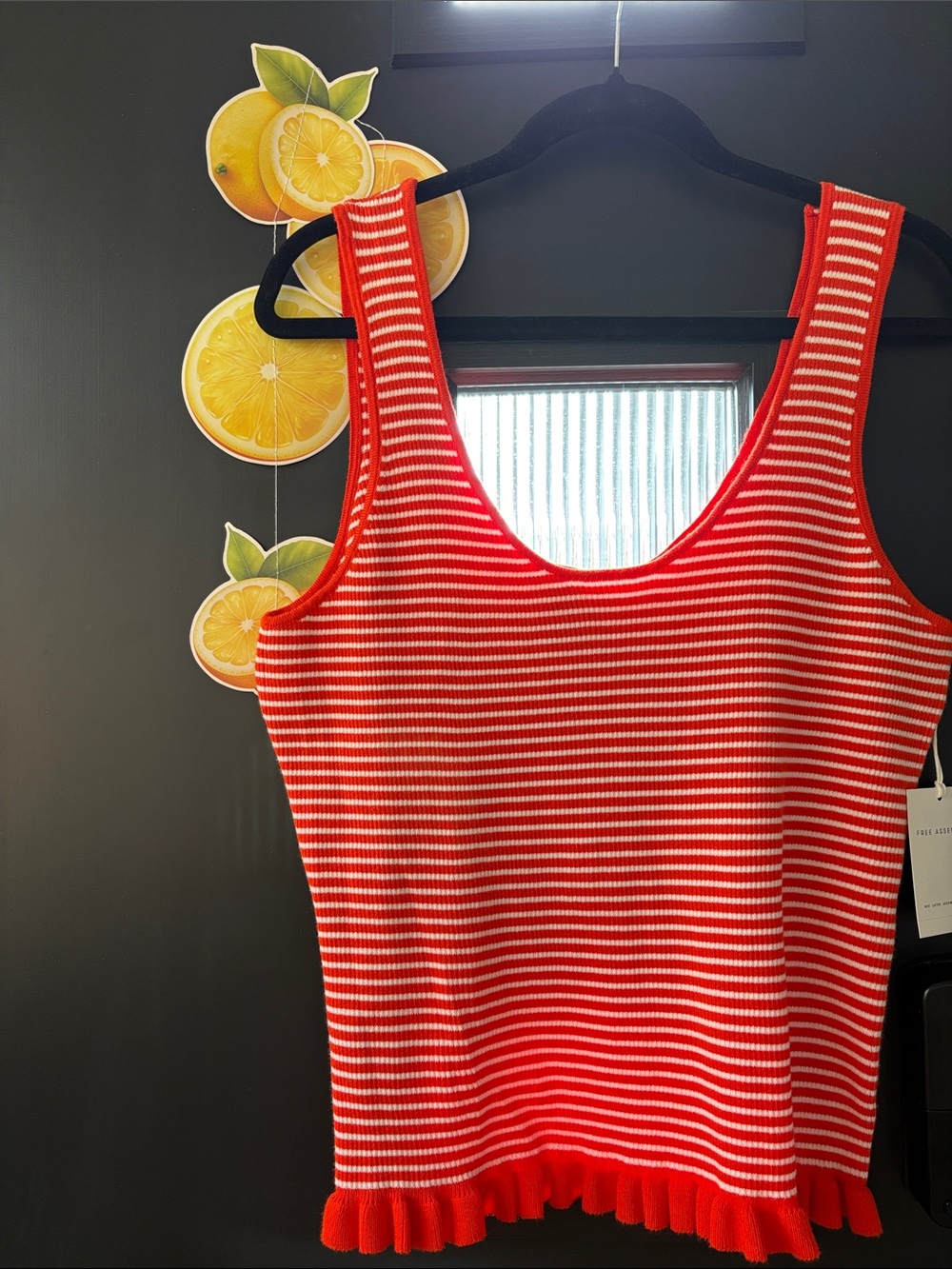 Free Assembly Red and White Striped Knit Kids One-Piece Tank NWT